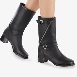 Giuseppe Zanotti Black Moto Boots with Buckles